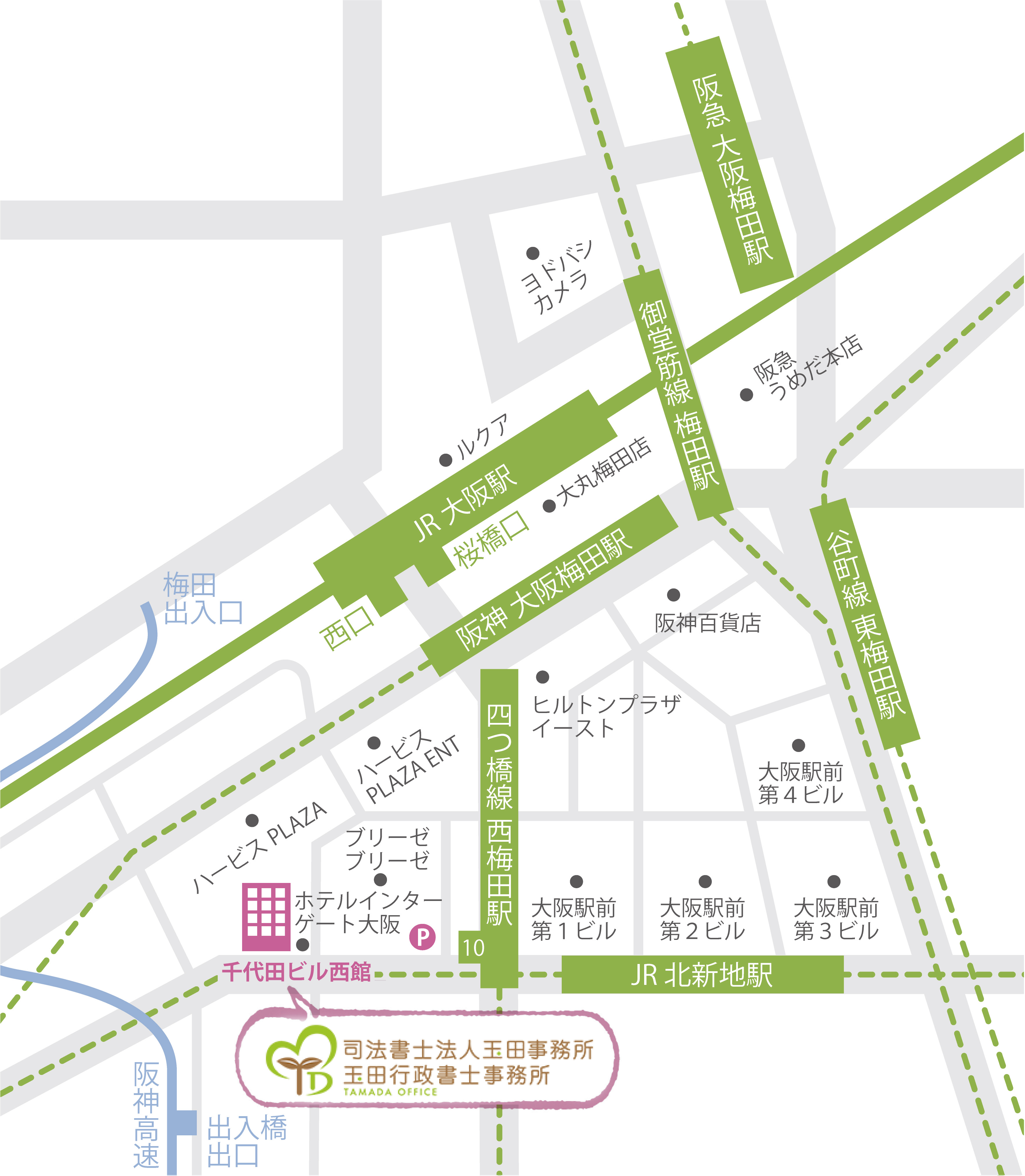 事務所の周辺地図